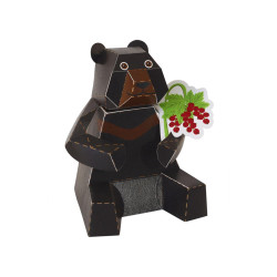 Urs negru - Felicitare craft jucărie PUKACA din hârtie