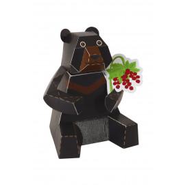 Urs negru - Felicitare craft jucărie PUKACA din hârtie