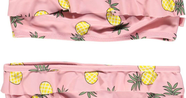 Costum Baie Doua Piese Filtru Uv Protectie Solara Smafolk Roz Ananas