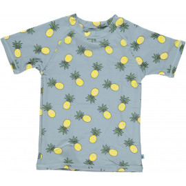 Tricou cu filtru UV pentru protecție solară Smafolk - albastru cu ananas