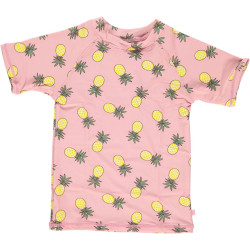 Tricou cu filtru UV pentru protecție solară Smafolk - roz cu ananas Tricou cu filtru UV pentru protecție solară Smafolk - roz cu ananas
