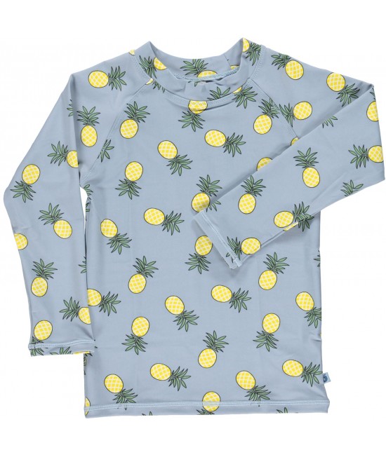 Bluză cu filtru UV pentru protecție solară Smafolk - albastru cu ananas