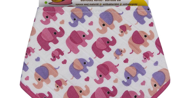 Bavetica Bambus Bumbac Organic T Tomi Bio Pink Elephants