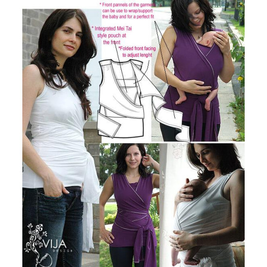 Maieu Mei-Tai-Wrap pentru îngrijirea piele pe piele stil cangur și pentru alăptare Vija Design (mov) Maieu Mei-Tai-Wrap pentru îngrijirea piele pe piele stil cangur și pentru alăptare Vija Design (mov)