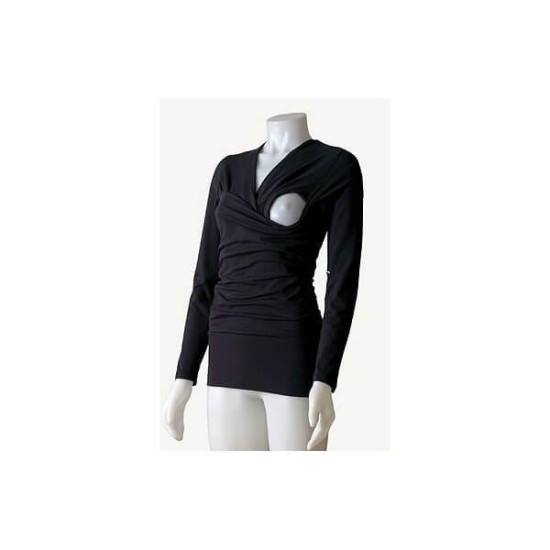 Tricou cu mânecă lungă pentru îngrijirea piele pe piele stil cangur și pentru alăptare Vija Design Jade (turcoaz) Tricou cu mânecă lungă pentru îngrijirea piele pe piele stil cangur și pentru alăptare Vija Design Jade (turcoaz)