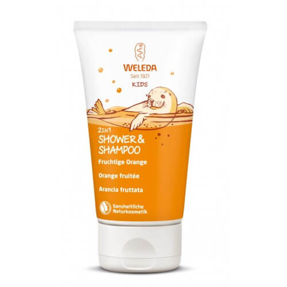 Gel de duș și șampon (2 în 1) natural cu portocală pentru copii - Weleda Kids Orange