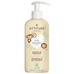 2-în-1 Șampon și gel de duș ECO pentru copii și bebeluși - Attitude cu aromă de nectar de pere - 473 ml - seria Baby Leaves 2-în-1 Șampon și gel de duș ECO pentru copii și bebeluși - Attitude cu aromă de nectar de pere - 473 ml - seria Baby Leaves