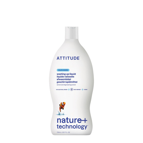 Detergent ecologic lichid pentru vase - Attitude cu miros de flori de câmp Detergent ecologic lichid pentru vase - Attitude cu miros de flori de câmp
