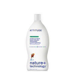 Detergent ecologic lichid pentru vase - Attitude cu aromă de măr verde și busuioc Detergent ecologic lichid pentru vase - Attitude cu aromă de măr verde și busuioc