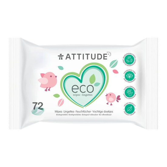 Șervețele umede ECO Attitude fără miros, pentru bebeluși Șervețele umede ECO Attitude fără miros, pentru bebeluși