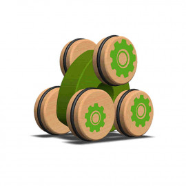 Mașinuță-acrobat ECO din lemn Begin Again Toys - verde