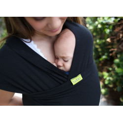Wrap elastic din bumbac pentru purtarea bebelușilor Boba Black (negru)