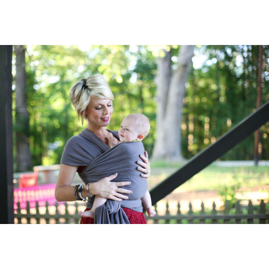 Wrap elastic din bumbac organic pentru purtarea bebelușilor Boba Organic Dark Gray Wrap elastic din bumbac organic pentru purtarea bebelușilor Boba Organic Dark Gray