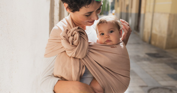 Sling Reglabil Inele Boba Peony Pink Bambus In Port Bebe