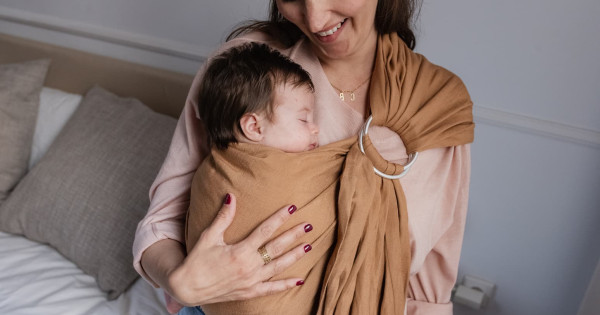 Sling Reglabil Inele Boba Rye Brown Bambus In Port Bebe