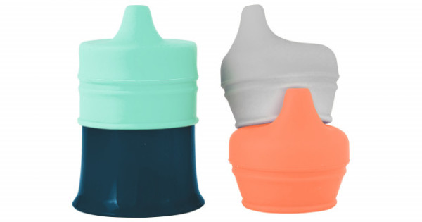 Set De 3 Capace Din Silicon Fara Bpa Cu Cioc Pahar Boon Snug Spout
