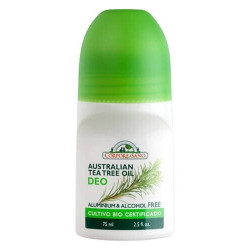 Deodorant roll-on natural răcoritor Corpore Sano cu ulei esențial australian de tea tree, fără aluminiu sau alcool - 75 ml Deodorant roll-on natural răcoritor Corpore Sano cu ulei esențial australian de tea tree, fără aluminiu sau alcool - 75 ml