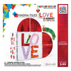 Set MAGNA-TILES Structures CreateOn Eric Carle ”Omida mâncăcioasă - LOVE”  - 16 piese magnetice de construcție imprimate