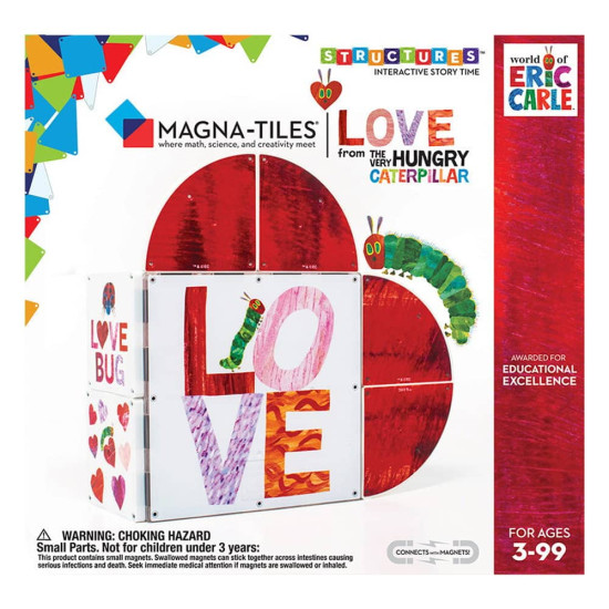 Set MAGNA-TILES Structures CreateOn Eric Carle ”Omida mâncăcioasă - LOVE” - 16 piese magnetice de construcție imprimate Set MAGNA-TILES Structures CreateOn Eric Carle ”Omida mâncăcioasă - LOVE” - 16 piese magnetice de construcție imprimate