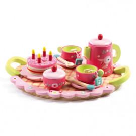 Set aniversar roz Djeco - tortul și ceaiul lui Lili Rose