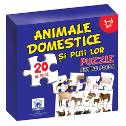 Puzzle pentru podea - Animale domestice și puii lor Puzzle pentru podea - Animale domestice și puii lor