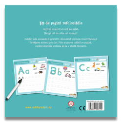 Învăț să scriu literele - 30 de fișe refolosibile cu cariocă dry-erase - Scrie și șterge