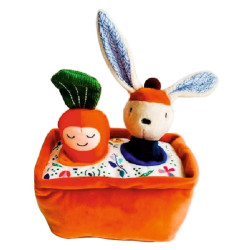 Grădina lui Gabin Lapin – set de joacă textil Ebulobo cu două jucării detașabile
