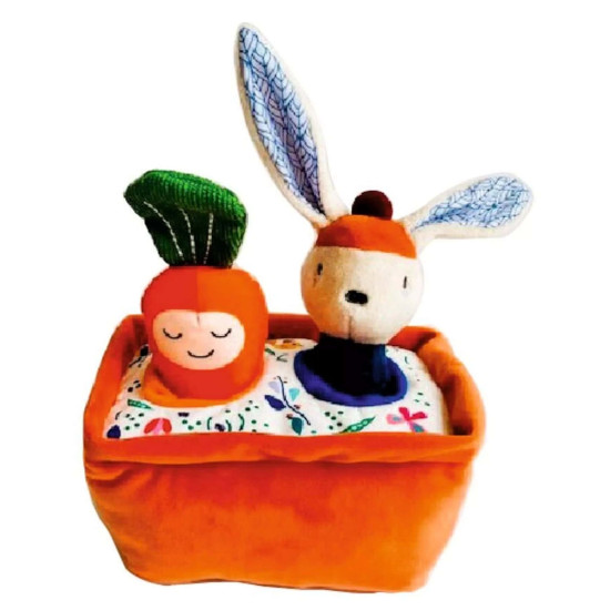 Grădina lui Gabin Lapin – set de joacă textil Ebulobo cu două jucării detașabile Grădina lui Gabin Lapin – set de joacă textil Ebulobo cu două jucării detașabile