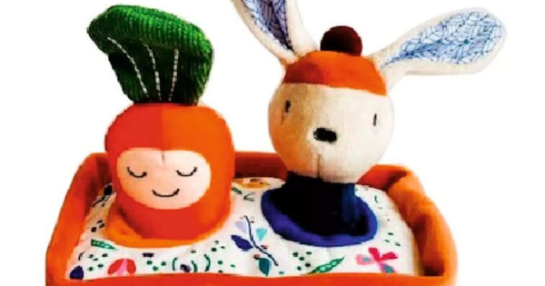 Gradina Gabin Lapin Set Joaca Textil Ebulobo Doua Jucarii Detasabile