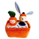 Grădina lui Gabin Lapin – set de joacă textil Ebulobo cu două jucării detașabile Grădina lui Gabin Lapin – set de joacă textil Ebulobo cu două jucării detașabile