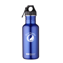 Butelie din inox albastru ECOtanka miniTANKA 600ml - cu capac carabinieră Butelie din inox albastru ECOtanka miniTANKA 600ml - cu capac carabinieră