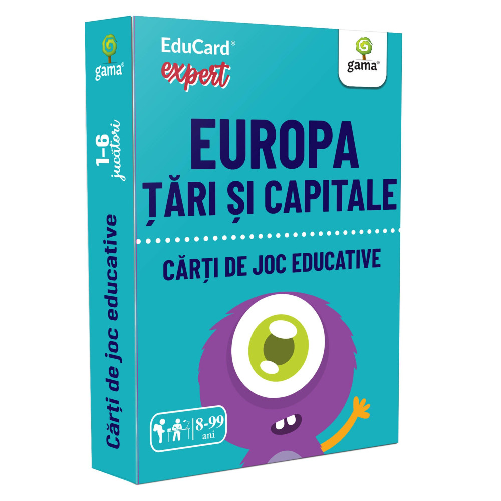 Europa. Țări şi capitale - Cărți de joc educative - EduCard Expert