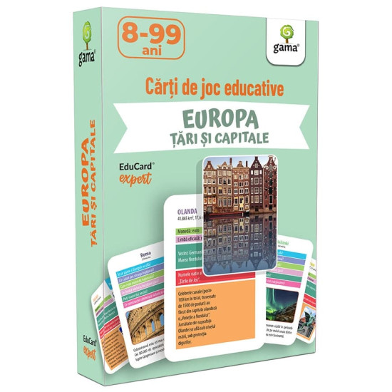 Europa. Țări şi capitale - Cărți de joc educative - EduCard Expert Europa. Țări şi capitale - Cărți de joc educative - EduCard Expert