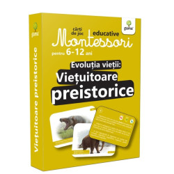 Evoluția vieții: Viețuitoare preistorice - Cărți de joc educative Montessori pentru 6-12 ani