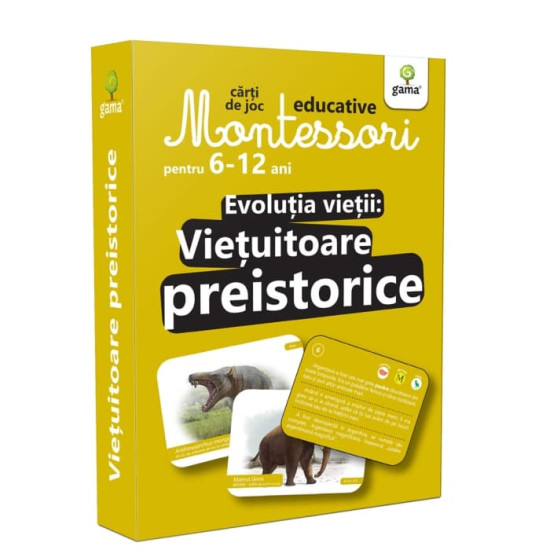 Evoluția vieții: Viețuitoare preistorice - Cărți de joc educative Montessori pentru 6-12 ani Evoluția vieții: Viețuitoare preistorice - Cărți de joc educative Montessori pentru 6-12 ani