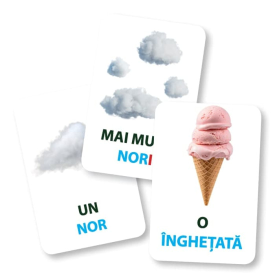 Unul versus mai multe - EduCard Junior Plus - Cărți de joc educative