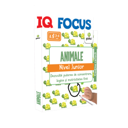 Animale • nivel Junior - IQ FOCUS- 40 cartonașe laminate refolosibile cu cariocă scrie-șterge Animale • nivel Junior - IQ FOCUS- 40 cartonașe laminate refolosibile cu cariocă scrie-șterge