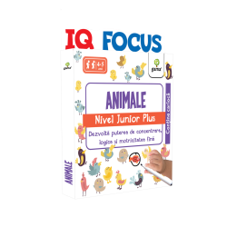 Animale • nivel Junior Plus - IQ FOCUS- 40 cartonașe laminate refolosibile cu cariocă scrie-șterge Animale • nivel Junior Plus - IQ FOCUS- 40 cartonașe laminate refolosibile cu cariocă scrie-șterge