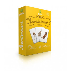 Câini și pisici - Cărți de joc bilingve Montessori
