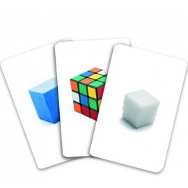 Corpuri geometrice - Cărți de joc bilingve Montessori - Clasificare