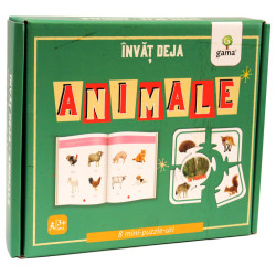 Învăț deja animale - carte + 8 mini-puzzle-uri Învăț deja animale - carte + 8 mini-puzzle-uri