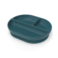 Tavă compartimentată EKOBO Blue Abyss din silicon, cu ventuză anti-alunecare