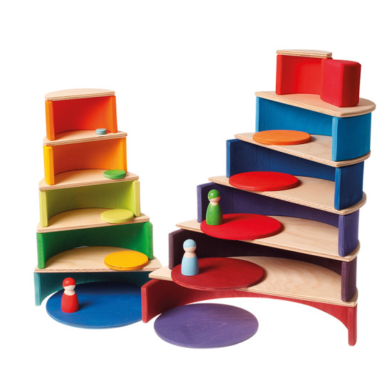 Set Semicercuri Natur, 11 placaje din lemn de mesteacăn Grimm's Spiel und Holz Design