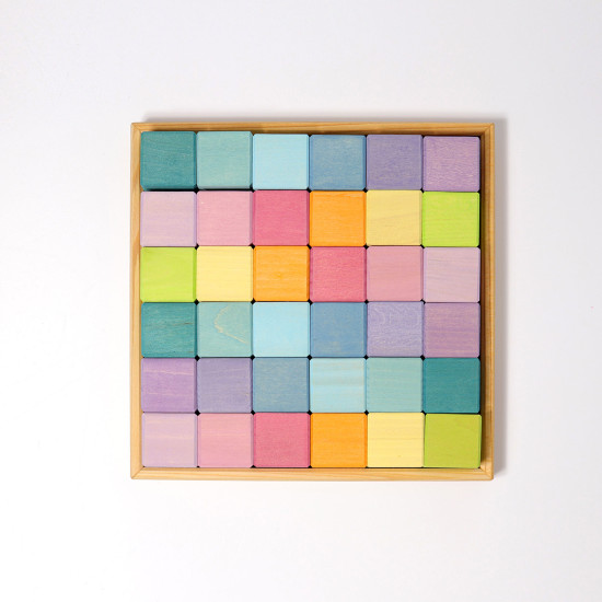 Cuburi Grimms Mozaic Pastel, set mediu Cuburi Grimms Mozaic Pastel, set mediu
