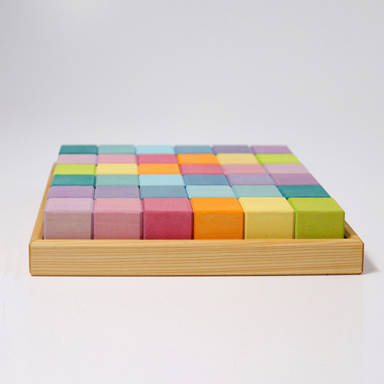 Cuburi Grimms Mozaic Pastel, set mediu Cuburi Grimms Mozaic Pastel, set mediu
