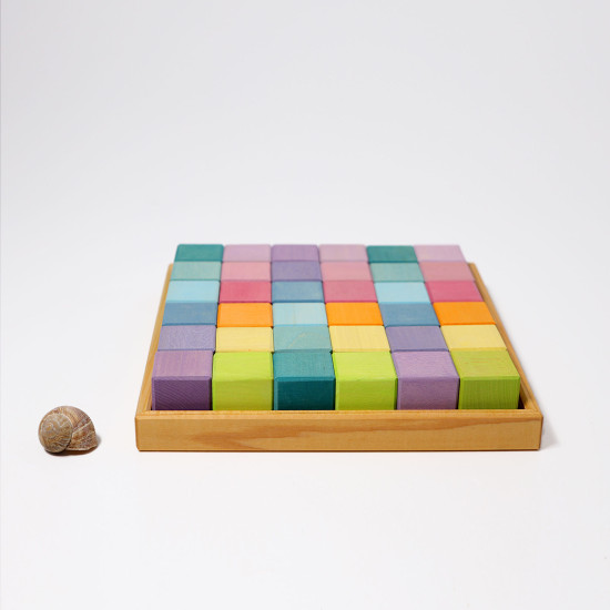 Cuburi Grimms Mozaic Pastel, set mediu Cuburi Grimms Mozaic Pastel, set mediu