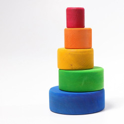 Set de boluri de stivuit curcubeu Grimms Spiel Gut din lemn de anin