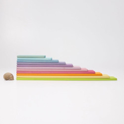 Set creativ Pastel, 11 plăci din lemn Grimm's Spiel und Holz Design