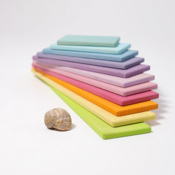 Set creativ Pastel, 11 plăci din lemn Grimm's Spiel und Holz Design Set creativ Pastel, 11 plăci din lemn Grimm's Spiel und Holz Design