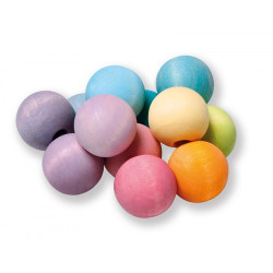 Mărgele pentru bebeluși Grimms din lemn de arțar vopsite non-toxic pastel
